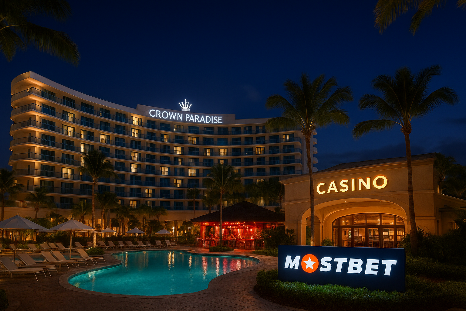 Vida noturna no Crown Paradise Resort com Mostbet